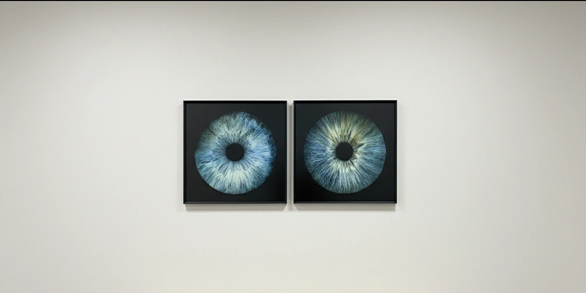 Macro-fotografie van irissen – Modern ingelijst